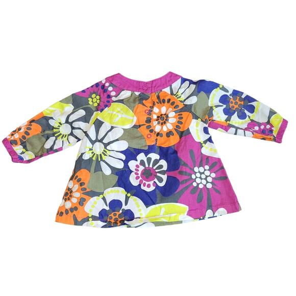 CARTER'S Colorful Floral Mod Groovy 100% Cotton Girl's Shirt Dress Size 6 mo - Picture 9 of 9